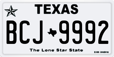 TX license plate BCJ9992
