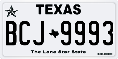 TX license plate BCJ9993