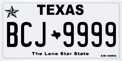 TX license plate BCJ9999