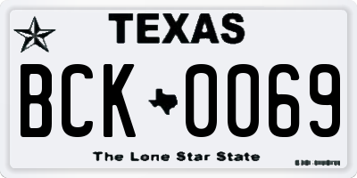 TX license plate BCK0069