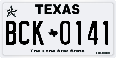 TX license plate BCK0141