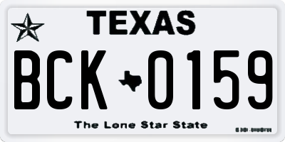 TX license plate BCK0159