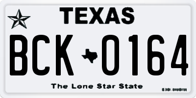 TX license plate BCK0164