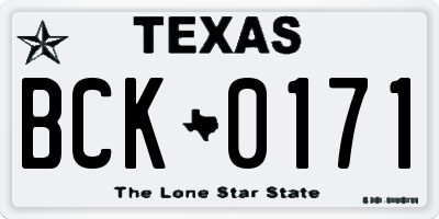 TX license plate BCK0171