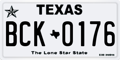TX license plate BCK0176