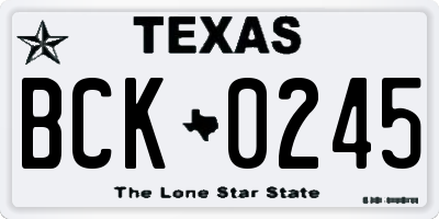 TX license plate BCK0245