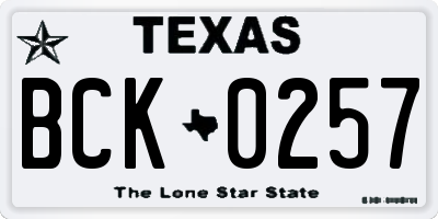 TX license plate BCK0257