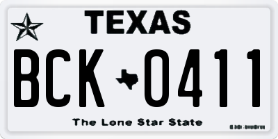 TX license plate BCK0411