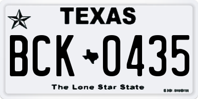TX license plate BCK0435