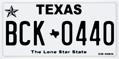 TX license plate BCK0440