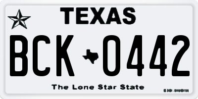 TX license plate BCK0442