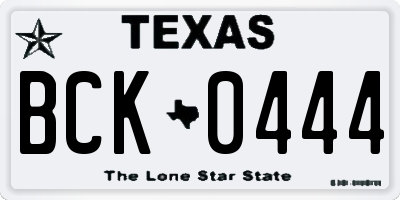 TX license plate BCK0444