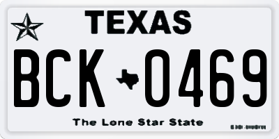 TX license plate BCK0469