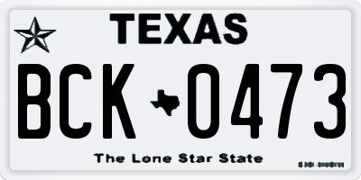 TX license plate BCK0473
