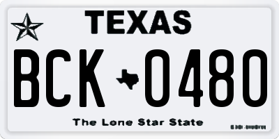 TX license plate BCK0480