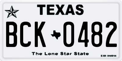 TX license plate BCK0482