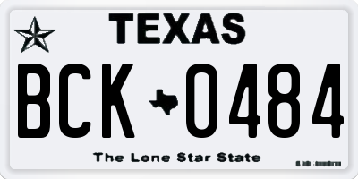 TX license plate BCK0484