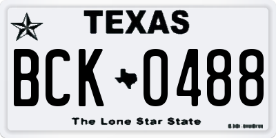 TX license plate BCK0488