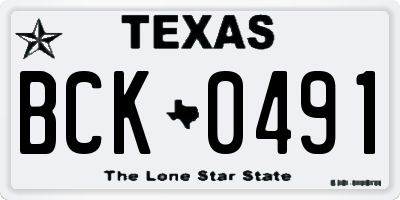 TX license plate BCK0491