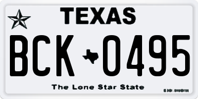 TX license plate BCK0495