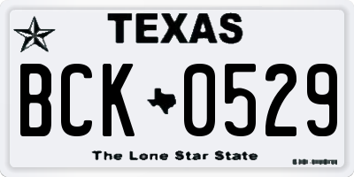 TX license plate BCK0529