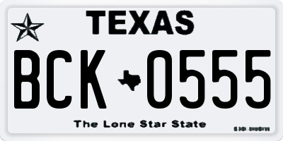 TX license plate BCK0555