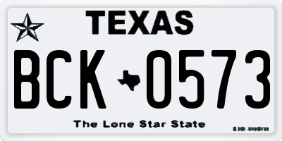 TX license plate BCK0573