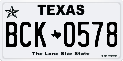 TX license plate BCK0578