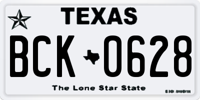 TX license plate BCK0628