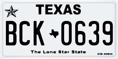 TX license plate BCK0639