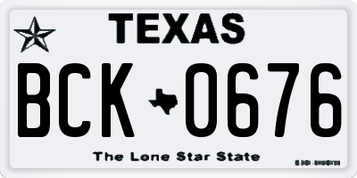 TX license plate BCK0676