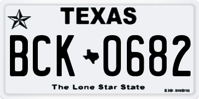 TX license plate BCK0682