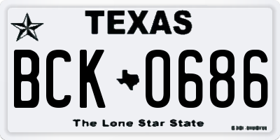 TX license plate BCK0686