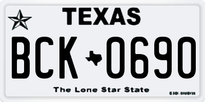 TX license plate BCK0690