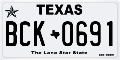 TX license plate BCK0691