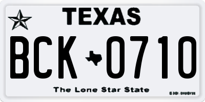 TX license plate BCK0710