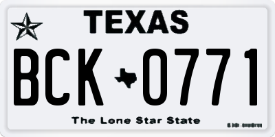 TX license plate BCK0771