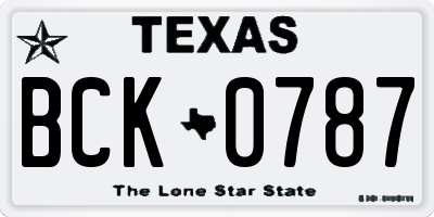 TX license plate BCK0787