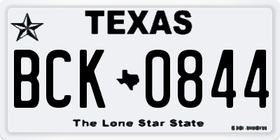 TX license plate BCK0844