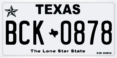 TX license plate BCK0878