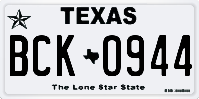 TX license plate BCK0944