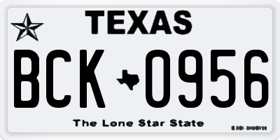 TX license plate BCK0956