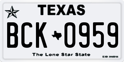 TX license plate BCK0959