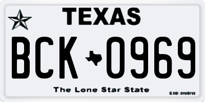 TX license plate BCK0969