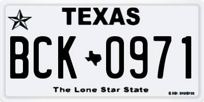 TX license plate BCK0971