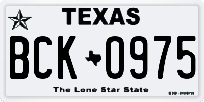 TX license plate BCK0975