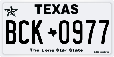 TX license plate BCK0977