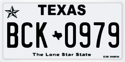 TX license plate BCK0979