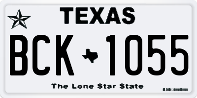 TX license plate BCK1055