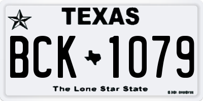 TX license plate BCK1079